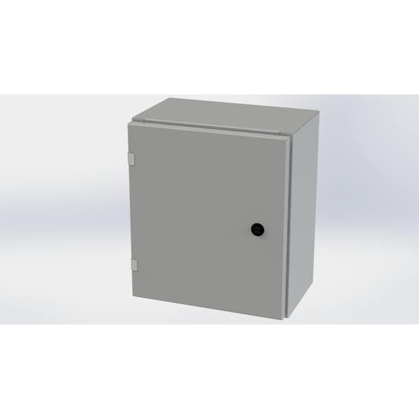 1/4 Turn Latch Electrical Enclosures, 16 in H, 8 in D, 14 in W, NEMA 3R, 4, 12, 13, Carbon Steel